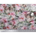 thumbnail image 3 of Soimoi Orange Rayon Fabric Stripe,Floral & Butterfly Decor Fabric Printed BTY 56 Inch Wide, 3 of 3