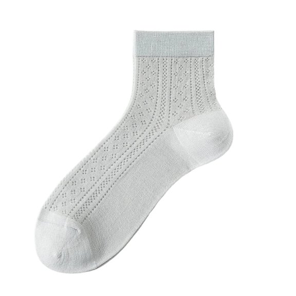Lumtrix Thin Mesh Socks for Women Breathable Cotton Ankle Summer Casual Mini Crew Sock Light Gray One Size