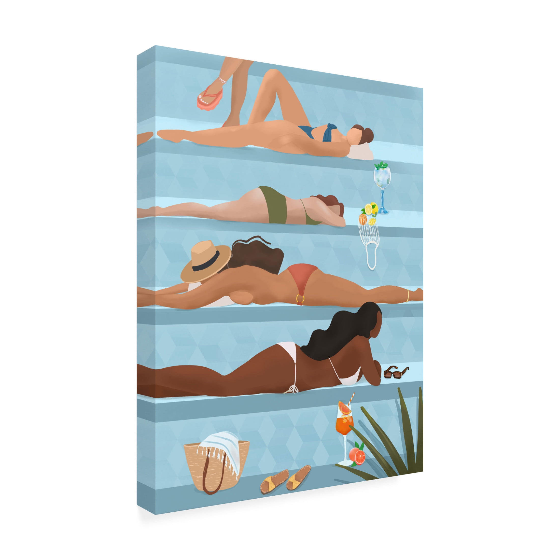 Trademark Fine Art Petra Lizde Ladies by the pool Canvas Wall Art