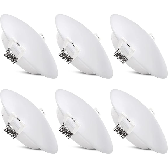 Facon 12V LED Puck Light, 6Packs 4.5inch Recessed Mount Ceiling Dome Light, 4000K Cool White  Light Under Cabinet Light, 12V Interior Light for RV, Camper, Caravan, Boat, Motorhome