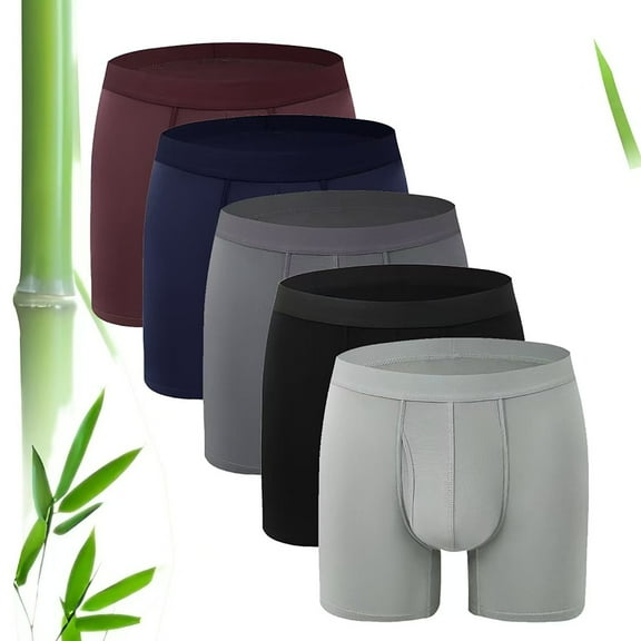 Aooho BAMBOO Fiber COOL Summer Men's Ultra Breathable Underwear Mesh Boxer Briefs 5pcs Multipack