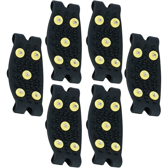 FRCOLOR  3 Pairs Ice Gripper Non Slip Shoe Cover Snow Spikes for Shoes Crampons Traction Child Black