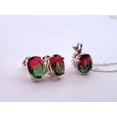 thumbnail image 3 of Oval Watermelon Tourmaline Sterling Silver Earring/Necklace Set O1/2TENS, 3 of 7