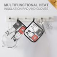 thumbnail image 4 of Yayeee Oven Mitts and Pot Holder Set of 4 Heat Resistant Kitchen Gloves Baking Hot Pad, Black Chubby Cat, 4 of 5