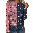 thumbnail image 5 of Wowcloth Womens Long Sleeve T-shirt, Fashion Loose Fit with Valentine Print, Casual Round Neck Cotton Top for Daily Wear, 5 of 7
