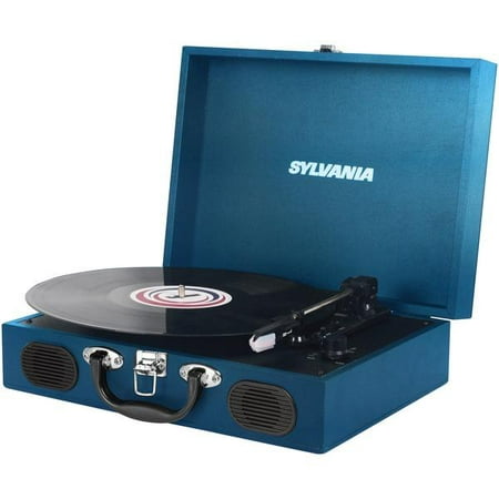 Sylvania STT102USB Portable USB Encoding Turntable Record Player in Suitcase, (Best Way To Record Audio On Pc)