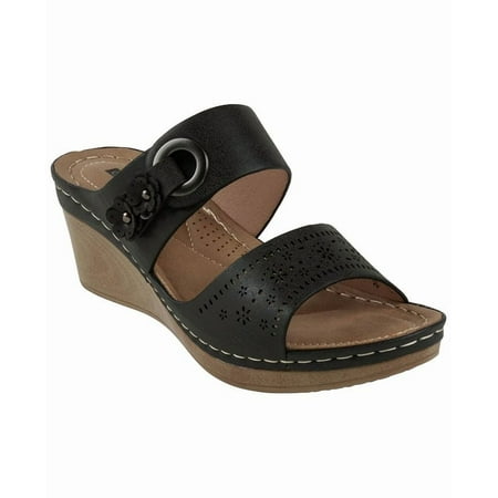 Gc Shoes Women’s Theresa Comfort Wedge Sandals Black 10M Gc Shoes Women’s Theresa Comfort Wedge Sandals Black 10M