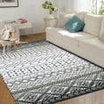thumbnail image 2 of Alfombra marroquí Haperlare, lavable, antideslizante, antimanchas, con acento geométrico bohemio, 1,22 m x 1,83 m, gris, 2 of 5
