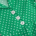 thumbnail image 6 of Xudanell Kids Notch Lapel 50s Dress for Girls Vintage Retro 1950s Polka Dot Dress for Girls 50's Audrey Hepburn Rockabilly Swing Dress (Green, M), 6 of 6