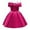 Hot Pink, variant on TBWNWG Elegant Off Shoulder A Line Party Dress for Girls Casual Flowy Childrens formal Attire,Sizes 3-4 Years