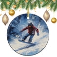 thumbnail image 5 of Christmas Ceramic Ornament Ski Snowboard Christmas Tree Ornaments Child Snowboarding Christmas Home Office Tree Decorations Gifts Keepsake for Family, 5 of 8