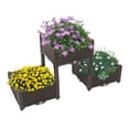 thumbnail image 5 of 3-Tier Raised Garden Bed Planter Box - 44.5" Brown Plastic Stackable Planter for Vegetables/Flowers w/Drainage Holes, 5 of 13