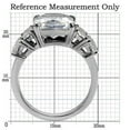 thumbnail image 2 of Womens Rings High polished (no plating) Stainless Steel Ring with AAA Grade CZ in Clear TK007, 2 of 5