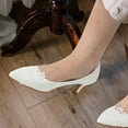 thumbnail image 4 of Miangastore Chaussures à Talons Hauts Blanches en Caoutchouc Pu 1 Paire Talon 6 cm, 4 of 9