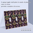 thumbnail image 3 of Yayeee Toggle Light Switch Wall Plate 2-Gang 4.56"x4.48" Decorative Outlet Cover, Gold and Purple Floral Pattern, 3 of 7