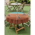 thumbnail image 4 of Outdoor Tablecloths with Umbrella Hole & Zipper, Blue Brown Ombre Round Tablecloth 54 Inch, Modern Abstract Gradient Art Waterproof Table Cloth, Patio/Pool/Picnic Table Covers, 4 of 8