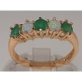 thumbnail image 3 of LBG British Made 18k Rose Gold Natural Emerald & Opal Womens Anniversary Ring - 33 size options - Size 6.75, 3 of 7