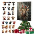 thumbnail image 5 of Highland Cow Ornaments Advent Calendar 2025, Highland Cow Christmas Decorations, Western Cowboy Highland Cow Cattle Hanging Ornaments Wooden for Xmas Tree Home Decor, 5 of 9