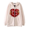 thumbnail image 4 of Sudadera con capucha y cremallera para hombre y mujer, chaqueta gótica de hip hop oscuro Harajuku Y2k con estampado de letras y corazón rojo, sudadera Harajuku, 4 of 4
