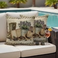 thumbnail image 4 of Vintage Farmhouse Outdoor Waterproof Pillow Covers, Retro Country Boots Flowers Leaf Wooden Plank Decorative Square Throw Pillowcase Sofa Cushion Sham for Patio/Couch/Chair, 20"x20" 2 Pack, 4 of 8