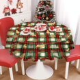 thumbnail image 1 of Eikione Christmas Tablecloth Round 60 Inch, Red-and-Green Checked Table-Cloth Reindeer Snowflake, Wipeable Table Cover for Picnic Party, 1 of 5