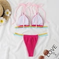 thumbnail image 4 of Jamicy Womens Bathing Suits 2 Piece 2025 New String Ribbed Bikini Sets Brazilian Low Rise Thong Swimsuits for Women Two Piece Bathing Suits, 4 of 7