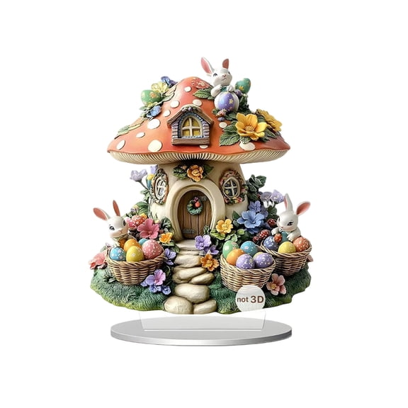 Easter Cute Rabbits 2D Acrylic Desktop Decoration Ornament - Adorable Festive Decor for Home, Shelves, or Table Centerpiece - Perfect Gift for Easter Celebrations and Spring Events