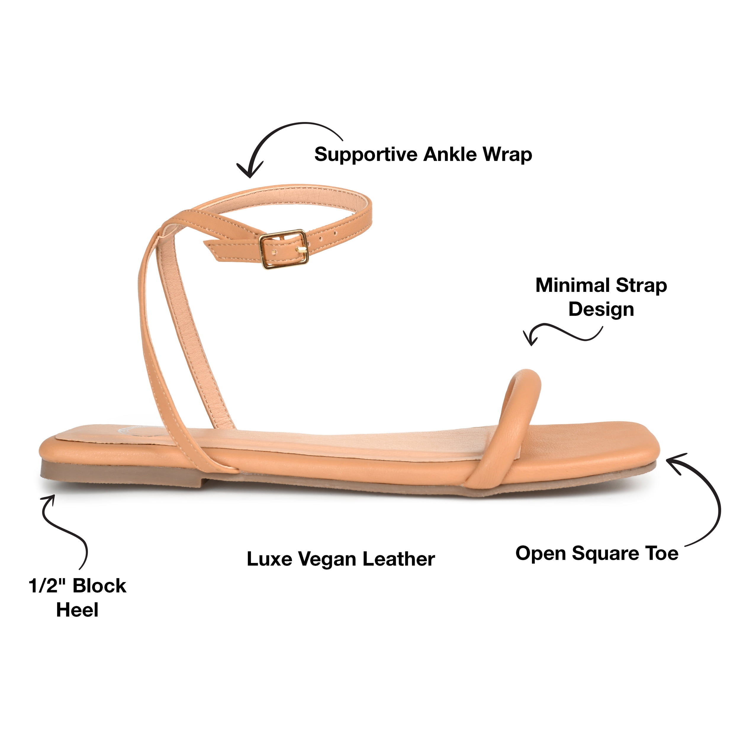 Journee Collection Womens Veena Ankle Strap Low Block Heel Sandals