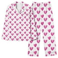 thumbnail image 2 of NSLGXD Women's Heart Print Pajamas Sets Long Sleeve Button Up Shirts and Lounge Pants Fall Outfits Valentine's Day 2 piece Pjs Sets with Pocket, 2 of 7