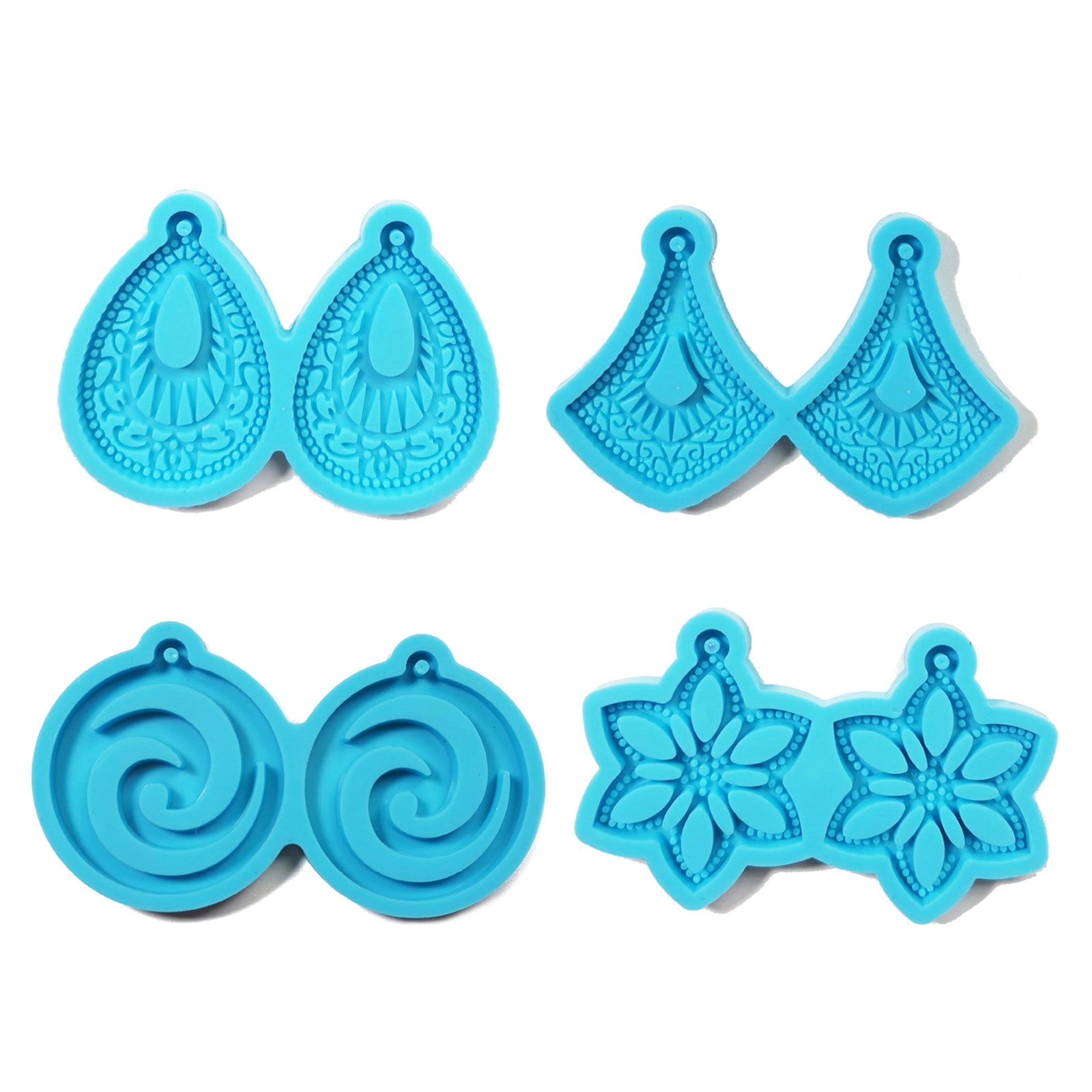 4Pieces Earring Resin Mold Jewelry Casting Mold DIY Craft Mould for DIY