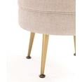 thumbnail image 5 of Manhattan Comfort Bailey Ottoman in Oatmeal with Solid Wood Base & Gold Feet, 5 of 10