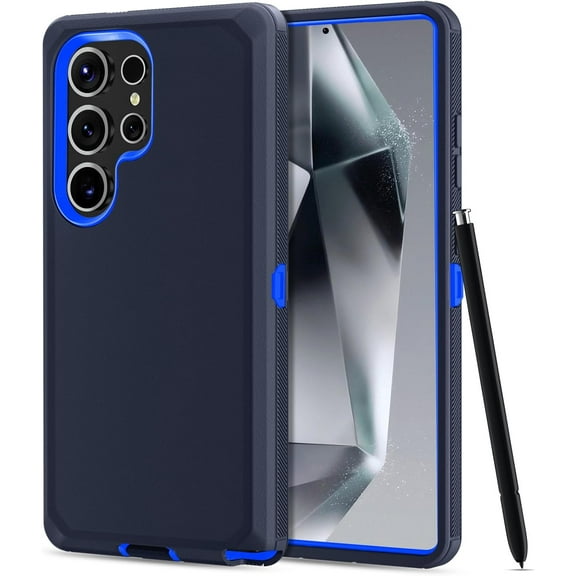 for Samsung Galaxy S24 Ultra Case, Galaxy S24 Ultra Case with Port Protection Heavy Duty Shockproof Bumper Rugged Durable Hybrid Tough Cover Phone Case for Samsung Galaxy S24 Ultra 6.8'' Blue