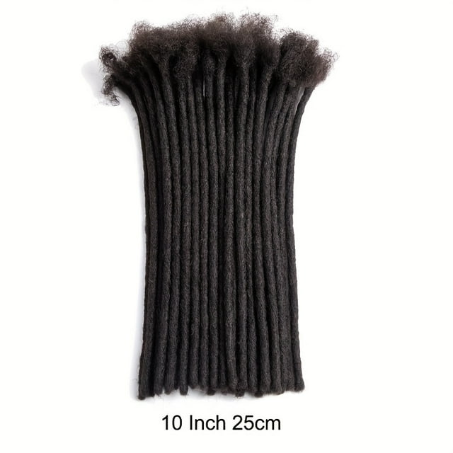FNNMNNR Extensions de Dreadlocks Humains 4-18 Pouces Largeur 0.6cm Hommes/femmes Full Fait Main Permanent Loc Extensiosn Cheveux Humains