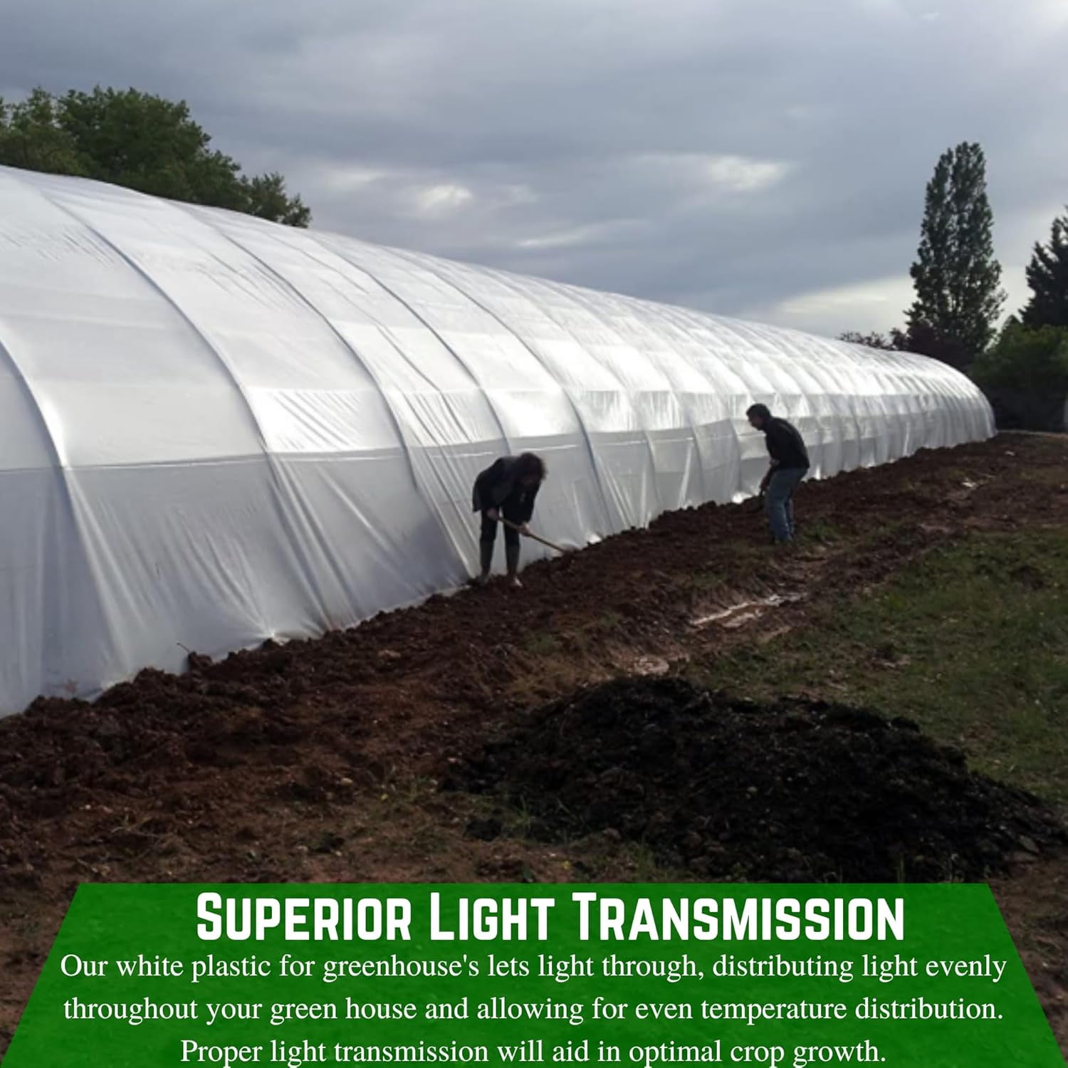 Farm Plastic Supply - String Reinforced 4 Year UV Resistant 10 mil White Greenhouse Plastic Sheeting - 4 Year UV Resistant Polyethylene Greenhouse Film, Hoop House Green House Cover (20' x 40')