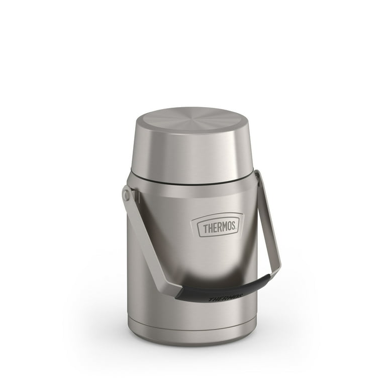 Thermos ICON Food Jar 0.47 L Red Wild Berry Mat Food Container 470 ml Double-Walled 18/8 Stainless Steel Keeps Hot and Cold with Folding Spoon, Non-Slip Base, Absolutely Close