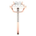 thumbnail image 3 of 2.07 ct Princess Cut White Sapphire with Simulated Diamond Halo Accents 14K Rose Gold Womens Engagement Ring, 3 of 5