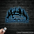 thumbnail image 5 of Craftnamesign Custom Mountain Bear Metal Wall Art LED Light, Personalized Angry Bear Name Sign, 5 of 5