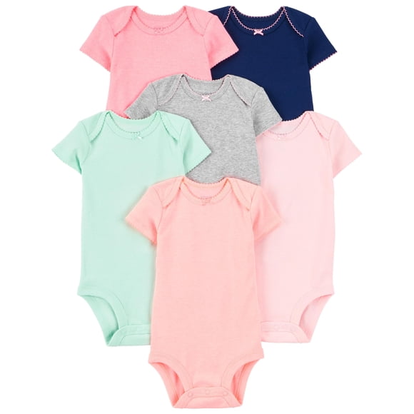 Body Simple Joys de Carter's Baby Girls, paquete de 6 unidades, 12 meses