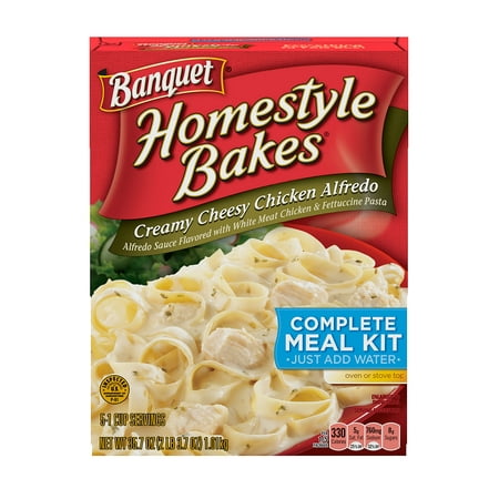 Banquet Homestyle Bakes Creamy Cheesy Chicken Alfredo Meal Kit, 35.7
