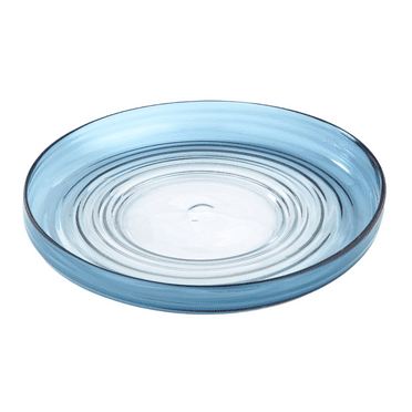 CC Home Furnishings 19.5” Blue Round Shaped Glass Serving Plate
