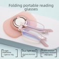 thumbnail image 1 of Gafas de lectura portátiles con soporte para teléfono móvil, plegables, ultralivianas, de metal, de alta calidad, con espejo para personas mayores, de acero inoxidable, antiluz azul, 1 of 4