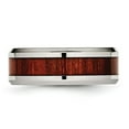 thumbnail image 6 of Auriga Stainless Steel Polished with Red Koa Wood Inlay Enameled 8 mm Band for Women Size 9, 6 of 6