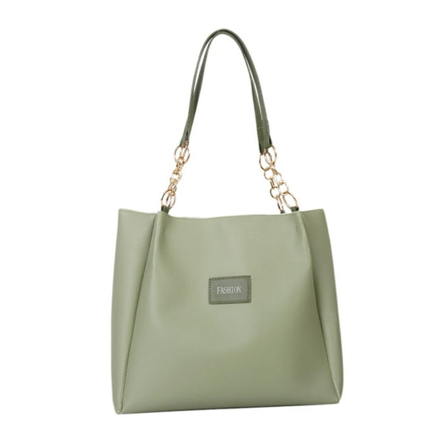Bolso de hombro de PU Yinane Bolso de mano grande para mujer Verde