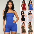 thumbnail image 3 of Combinaison Tube pour Femmes, Barboteuse Courte, Haut Sans Manches, Blouse Extensible, Justaucorps pour Femme, 3 of 5