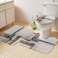 thumbnail image 2 of Beige Brown Blue Bath Mat 3 Piece Bathroom Rug Set, Vintage Abstract Mottled Texture Non Slip Bath Rug Contour Mat and Toilet Lid Cover, Absorbent Shower Mats Soft Bath Rugs and Mats Sets, 2 of 8