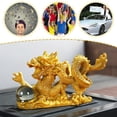 thumbnail image 6 of 6 Inch Chinese Gold Feng Shui Dragon Statue, Resin Model, Bring Good Luck, Protect Family, 6 of 14
