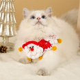 thumbnail image 4 of Gardjoe Hand Knitted Plush Christmas Cat Collar with Pom Pom Accents and Adjustable Fit for Small Cats Winter Holiday Dress Up Gift, 4 of 7