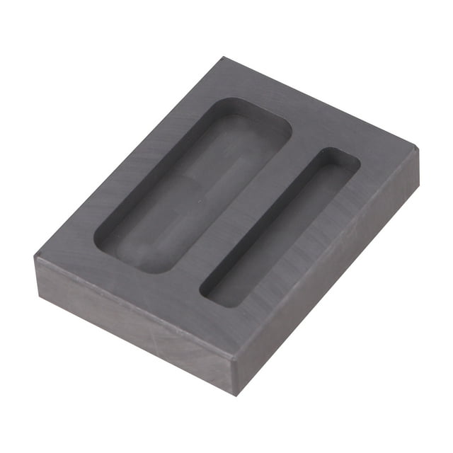 Miangastore 2 Slots Graphite Ingot Mold Melting Casting Mould for Gold Silver Non-ferrous Metal Craft (Black)