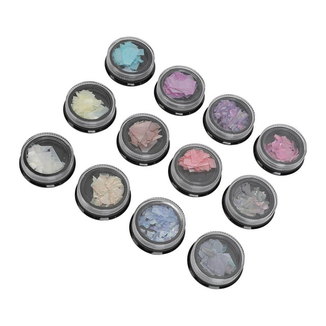 Nail Art Shell Flakes, Irregular Nail Seashell Flakes Versatile 12pcs For Manicure