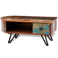 thumbnail image 1 of vidaXL Coffee Table with Iron Pin Legs Solid Reclaimed Wood, 1 of 5